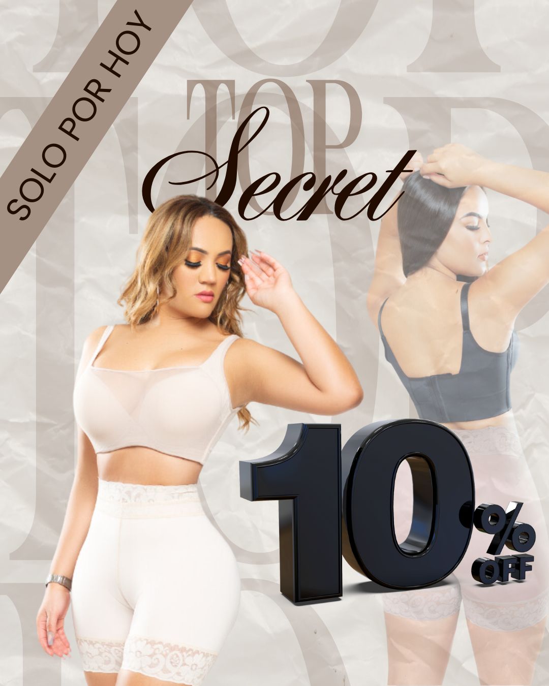 Faja short Top Secret con levantamiento de glúteos